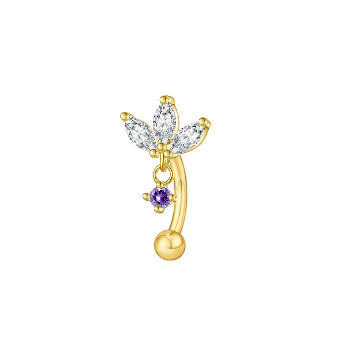 Rook piercing Butterfly Ear Cartilage Eyebrow Tragus Helix Piercing Stud Curved barbell Wholesale Body Jewelry