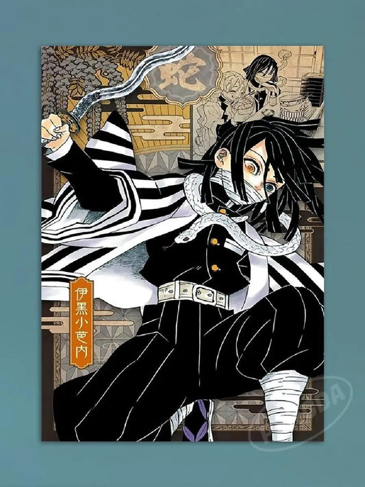 Modern Anime Canvas Wall Art Demon Slayer Shinazugawa Sanemi Poster Modular Home Decor for Living Room Printed Painting.