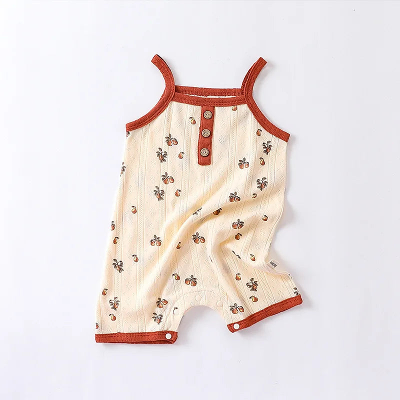 0-24m Neugeborenes Kind Baby Stram pler Mädchen Jungen Sommerkleid ung ärmel los schulter frei Overall niedlichen süßen Bodysuit Outfit