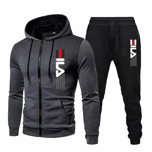 2025 Men's sportswear set, casual sports zipper cardigan, outdoor jogging multi-functional sportswear set, comfortable sportswea.