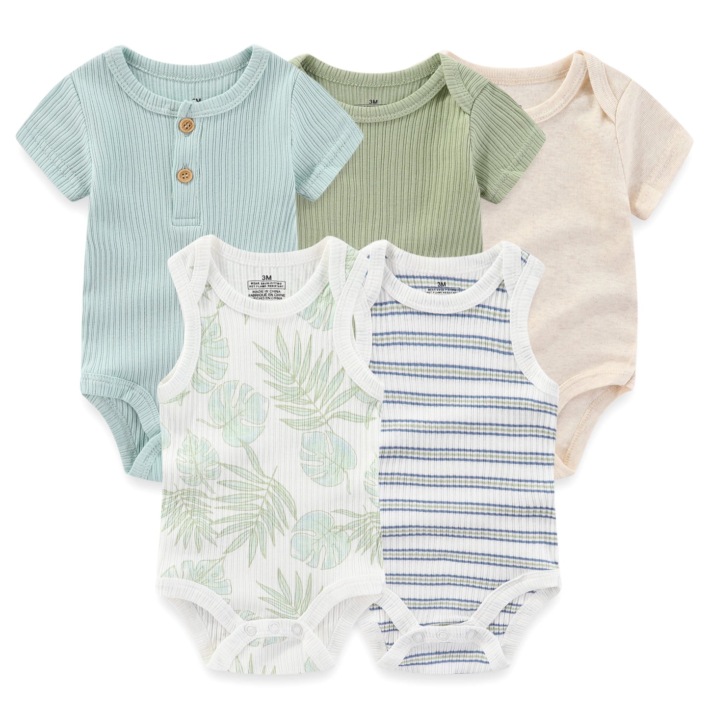 Kiddiezoom 5 Teile/los Vier Jahreszeiten Mode Cartoon Kurzarm Baby Junge Mädchen Bodys Weiche Unisex Neugeborenen Onesies Kleidung