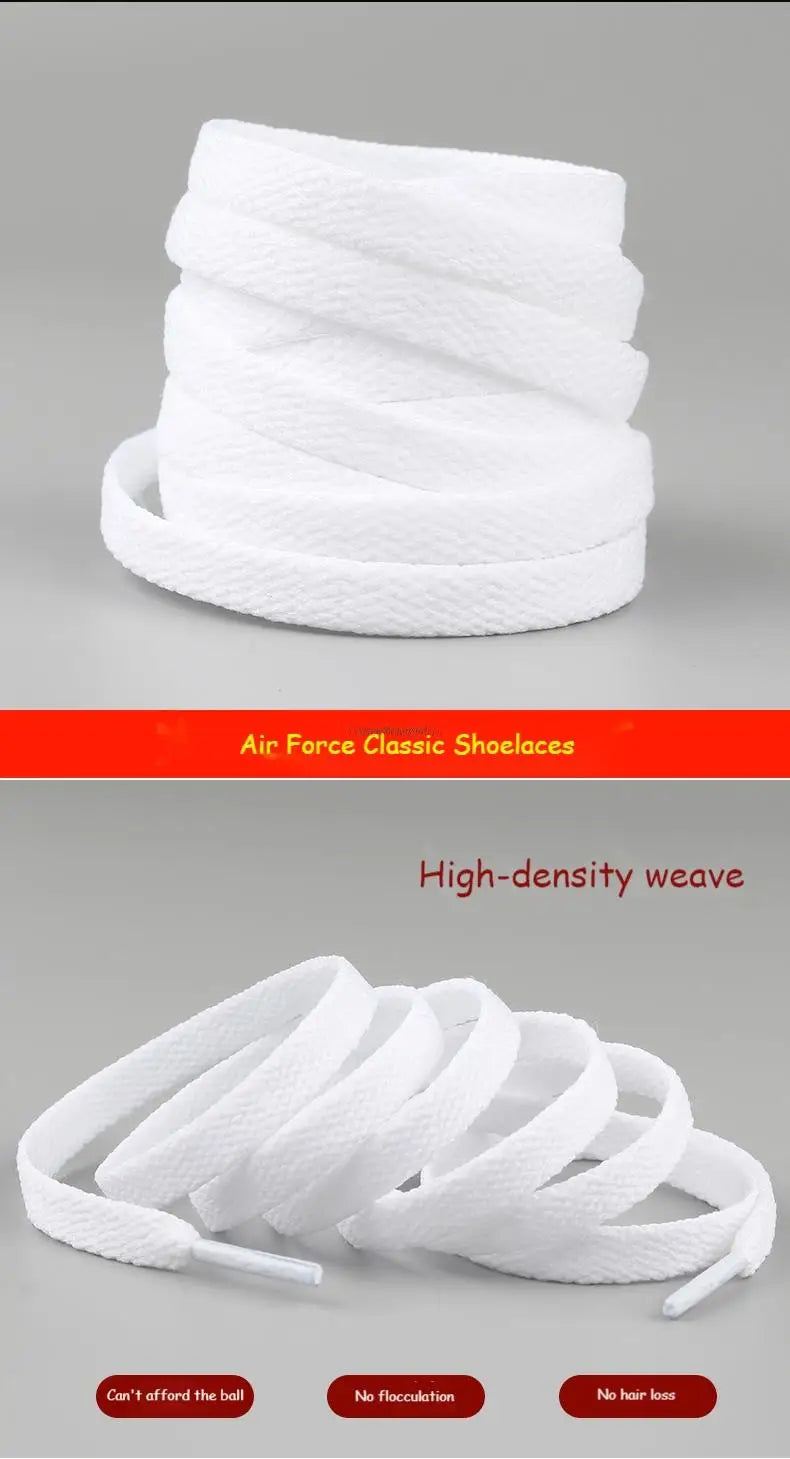 Original AF1 Schnürsenkel-Kombination, weiße flache Schnürsenkel und Schuhdekoration, Anzug, Sneaker, Schnürsenkel, Air Force One, Schuhzubehör