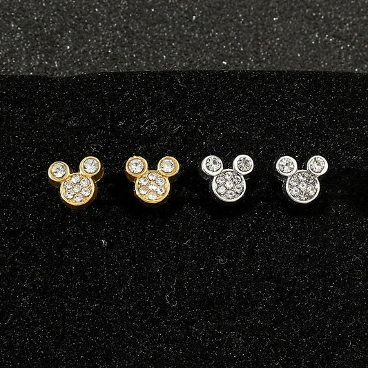 1pair Disney Mickey Mouse Earrings Simple Mickey Ear Studs for Man Jewelry Accessories Gifts.