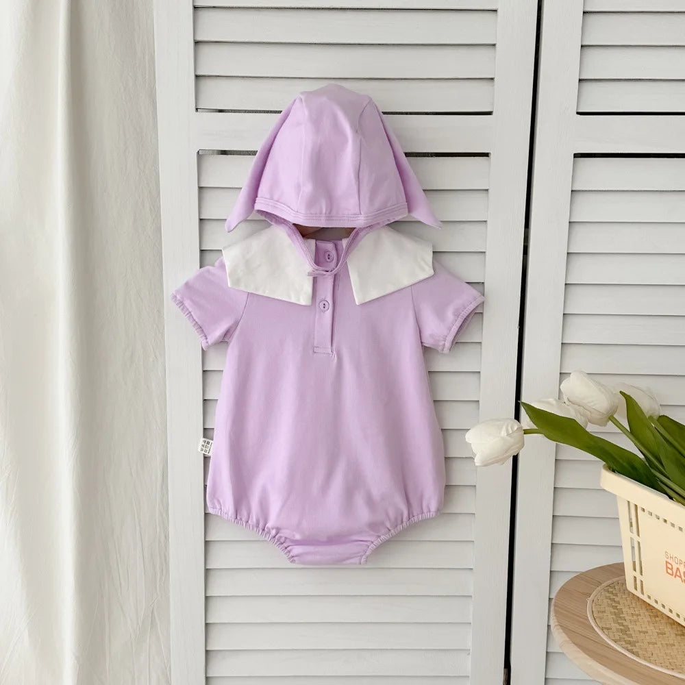 0-2Y Sommer Baby Mädchen Kleidung Kleinkind Mädchen Body & Einteilige Tulpe Stickerei Kleidung Mit Hut