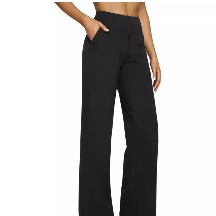 Lässige, lockere Hose mit geradem Bein für Damen, Sommer, Neuankömmling 2024, Taschendetail, bequeme Passform, lange Hose, modisch