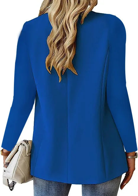 Übergroße Damen-Blazerjacke, Business-Anzug, Mantel, Revers, lange Ärmel, einfarbig, Knopf, lässig, elegant, Mantel, trendige, lockere Oberbekleidung