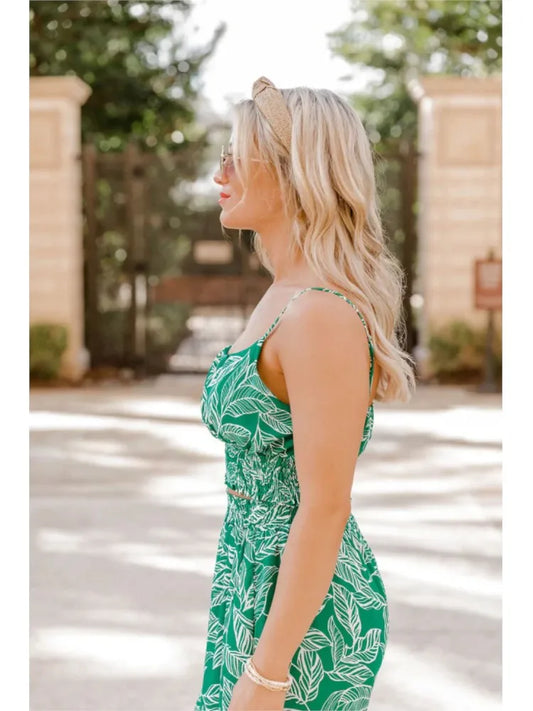 Women's Fashion Print Halter Sexy Short Top + Wide Leg Pant Suit Summer Casual Simple Sweet About Elegant Female Pant 2piece Set.