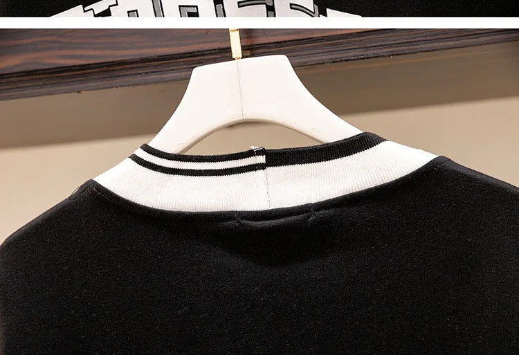 150Kg Plus Größe frauen Fehlschlag 157 Frühling Herbst Lose V-ausschnitt Langarm Drucken Sweatshirts Lässige Top Schwarz 5XL 6XL 7XL 8XL 9XL