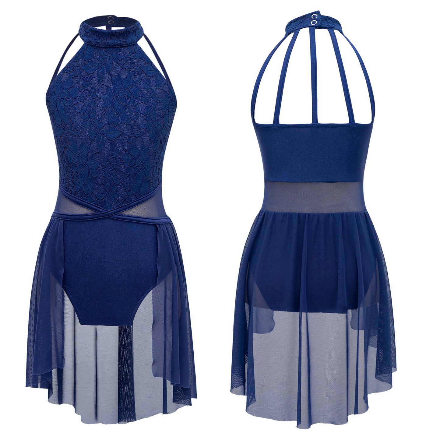 Mädchen Ballett Gymnastik Trikot lyrischen Tanz kleid ärmellose florale Spitze Tutu Tanz kleidung für Eiskunstlauf Bühnen performance