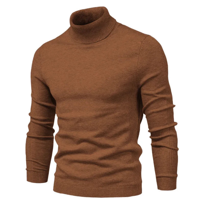 New Winter Men's Turtleneck Thick Sweaters Casual Turtle Neck Solid Color Quality Warm Slim Turtleneck Sweaters Men Pullovers To.