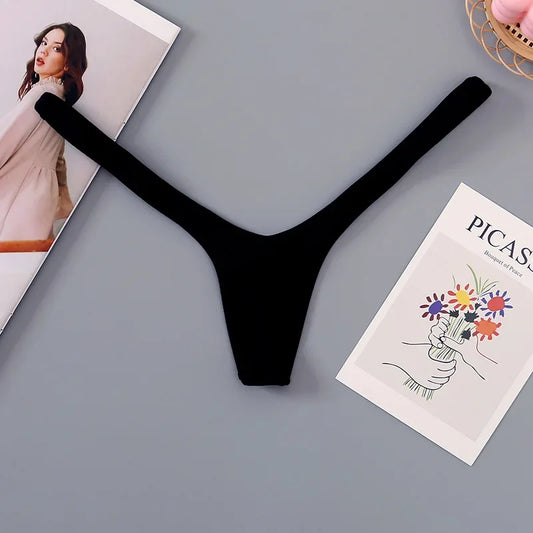 2/4pcs New Deep V Thong Women's Breathable Line Sexy Hot Waist Mini Panties Bikini Bottom Thongs Female Panty Women Underwear.