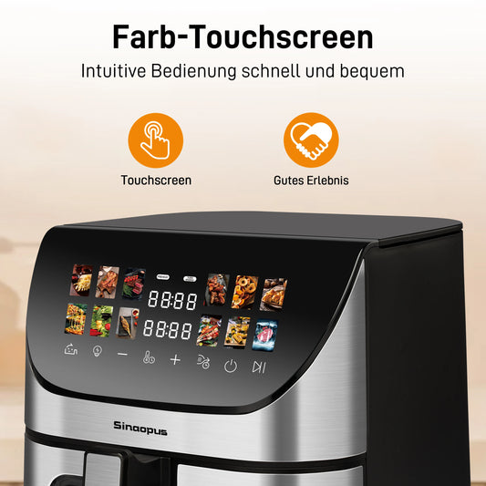 8.5L Multi Function air fryers Smart machine Viewing Window Electric Hot fryer Oilless Cooker with LED Touch Control,Family oven.