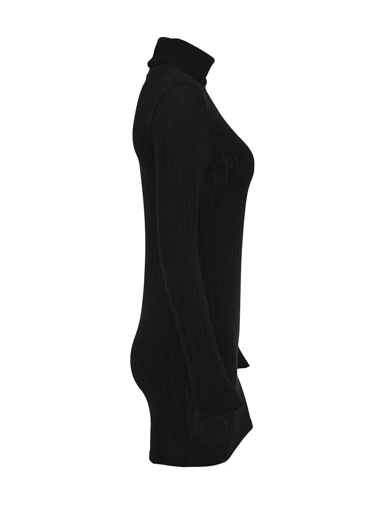 Neue Feste Kleid Frauen Elegante Party Herbst Winter Rollkragen Mit Langen Ärmeln Sexy Mantel Mini Kleider Bodycon Club Gestrickte Kleid