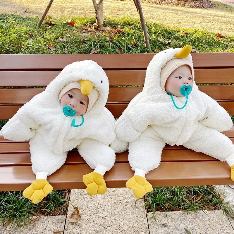 2024 Babys Neugeborene Mädchen Jungen Kleidung Ente & süßes Design Body & Einteiler gepolstert für Babys Strampler 5-Tage-Versand Hoodies
