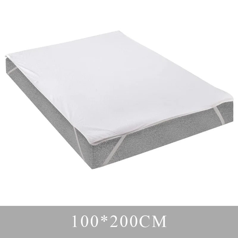 Waterproof Throw Mattress Cover Mattress Protector Covers Pad Washable Mattress Bed Protector with Elastic Band Single/Double.