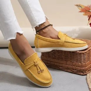 New Lefu Shoes Women's Soft Leather Retro Lazy Man Step on Thick Sole Flat Bottom Comfortable Single Shoe Zapatos Para Niña