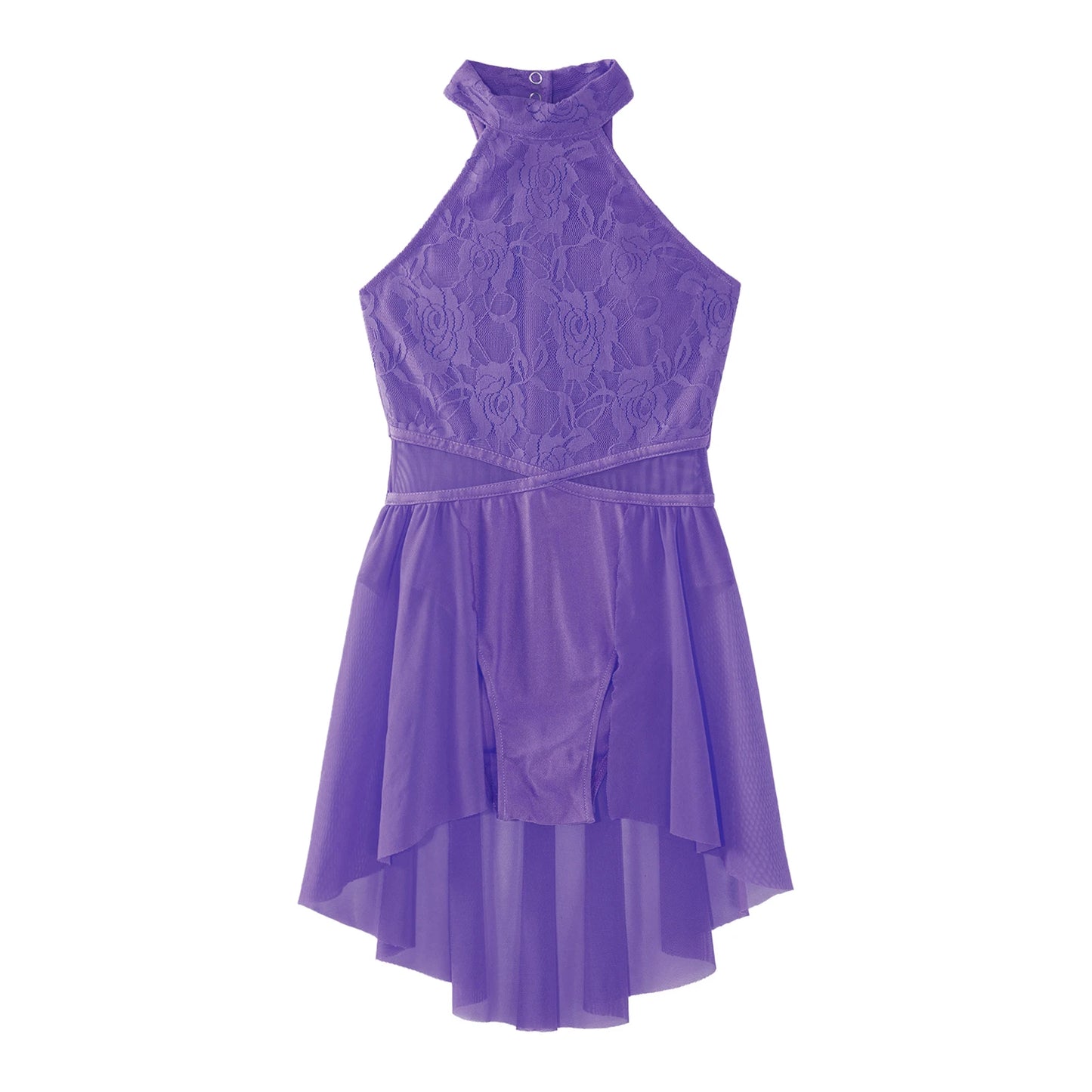 Mädchen Ballett Gymnastik Trikot lyrischen Tanz kleid ärmellose florale Spitze Tutu Tanz kleidung für Eiskunstlauf Bühnen performance