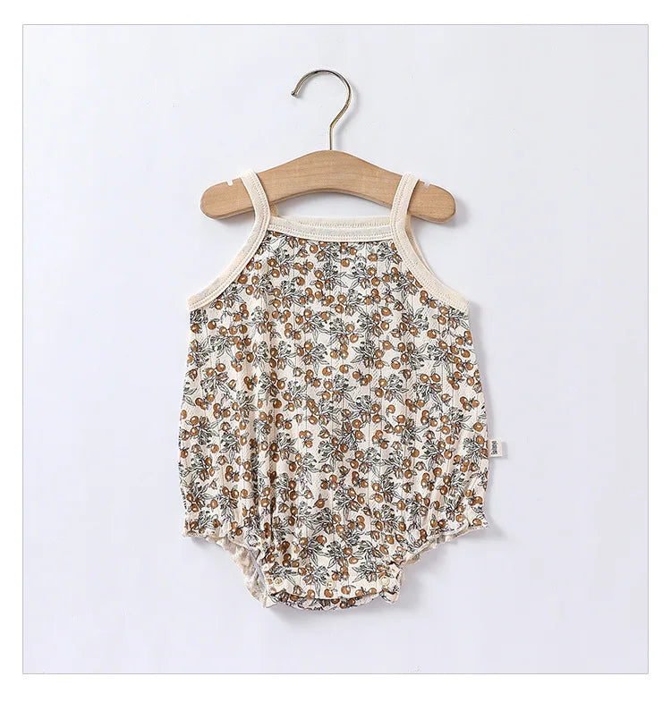 0-24m Neugeborenes Kind Baby Stram pler Mädchen Jungen Sommerkleid ung ärmel los schulter frei Overall niedlichen süßen Bodysuit Outfit