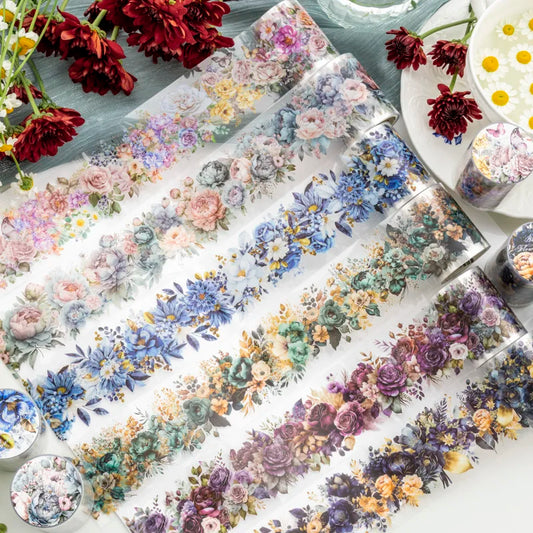 50mm*2m PET Natural Plant Flowers tape Sticker Decorative collage Adhesive Diy Scrapbooking hand made Masking tape.