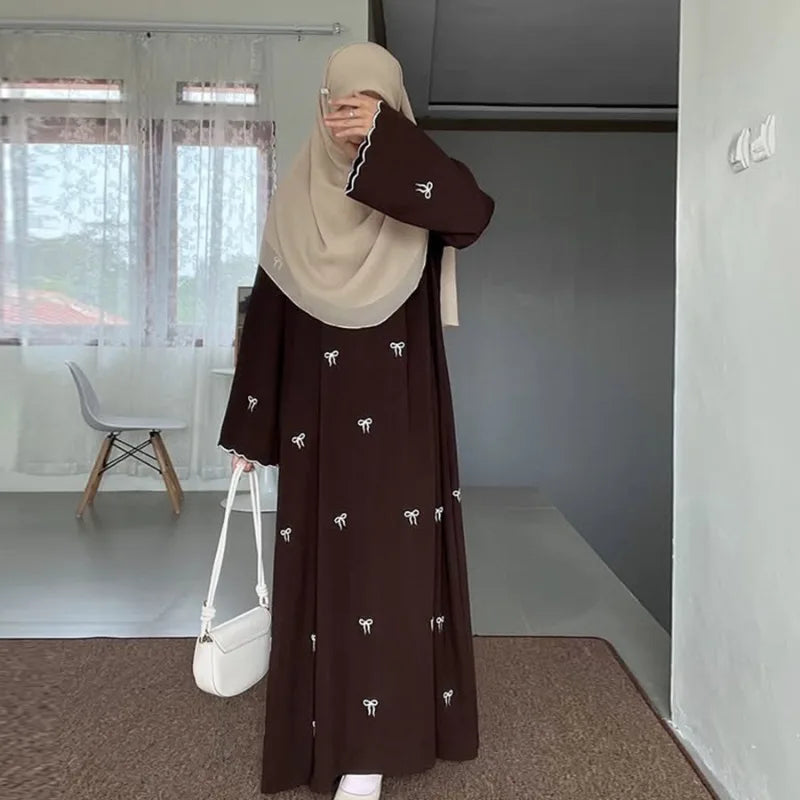 Luxus Dubai Schmetterling Stickerei Abaya Muslimische Frauen Modest Kleid Islamischen Femme Urlaub Outfit 2025, Mode Türkei Kaftan Robe