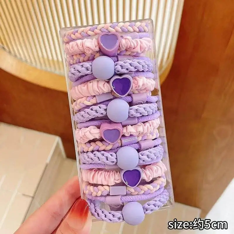 Korean Style Simple Children's Hair Ties Colorful Elastic Bands High Aesthetic Value for Girls Bun Tail Hair Bands Girls Hair....