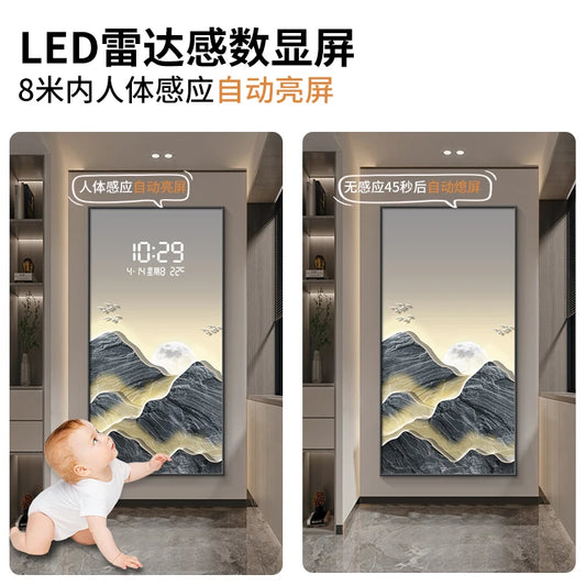 Wohnkultur LED Lichter Digital Display Wanduhr Wohnzimmer Wand Dekoration Hängen Malerei Digitale Elektronische Uhr