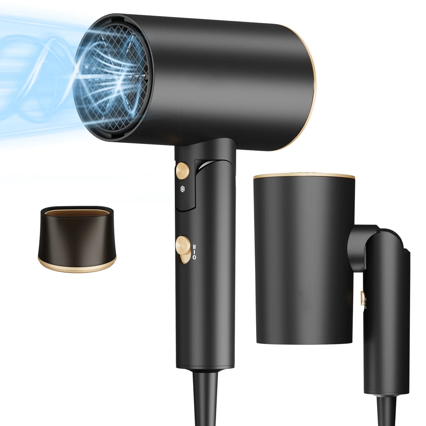 Professional hair dryer with negative ion technology & quick drying in minutes – 3 speed/heat settings (High/Low/ECO)