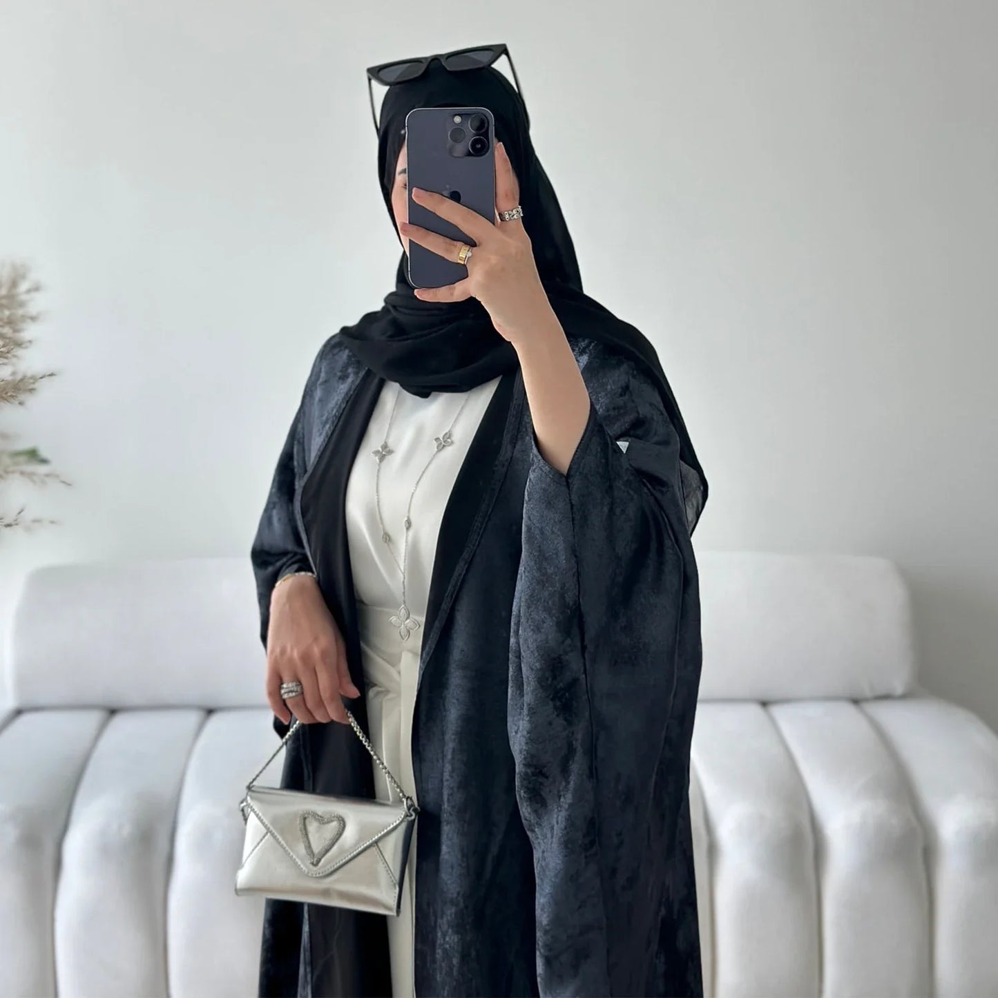 Mode Elegante Dubai Türkische Abaya Kleid Frauen Muslimische Frauen Muslimischen Kimino Kleid Abayas Vorne Offen Strickjacke