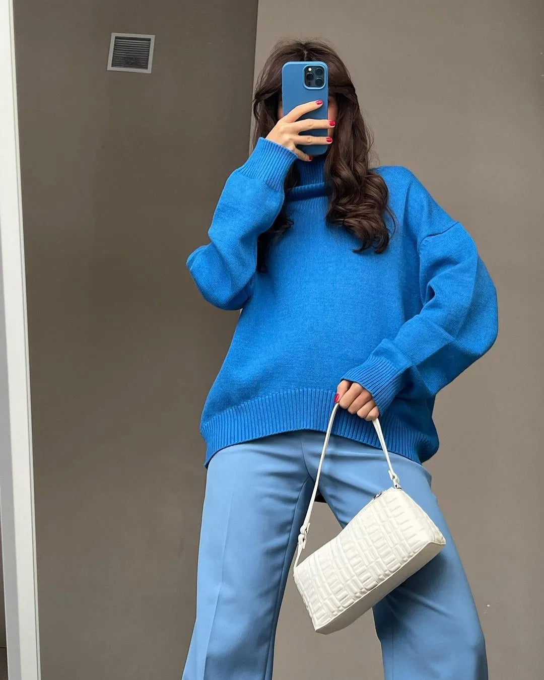 Herbst Und Winter Verdickte Rollkragenpullover frauen Lose Faul Gestrickte Pullover Silhouette Casual Pullover