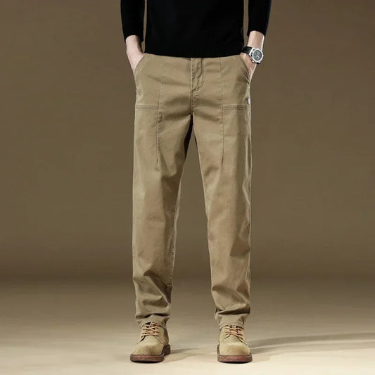 97% Cotton Men Casual Trousers Solid Color Slim Fit Men's Pants New Winter Autumn High Quality Classic Business Pant Male.