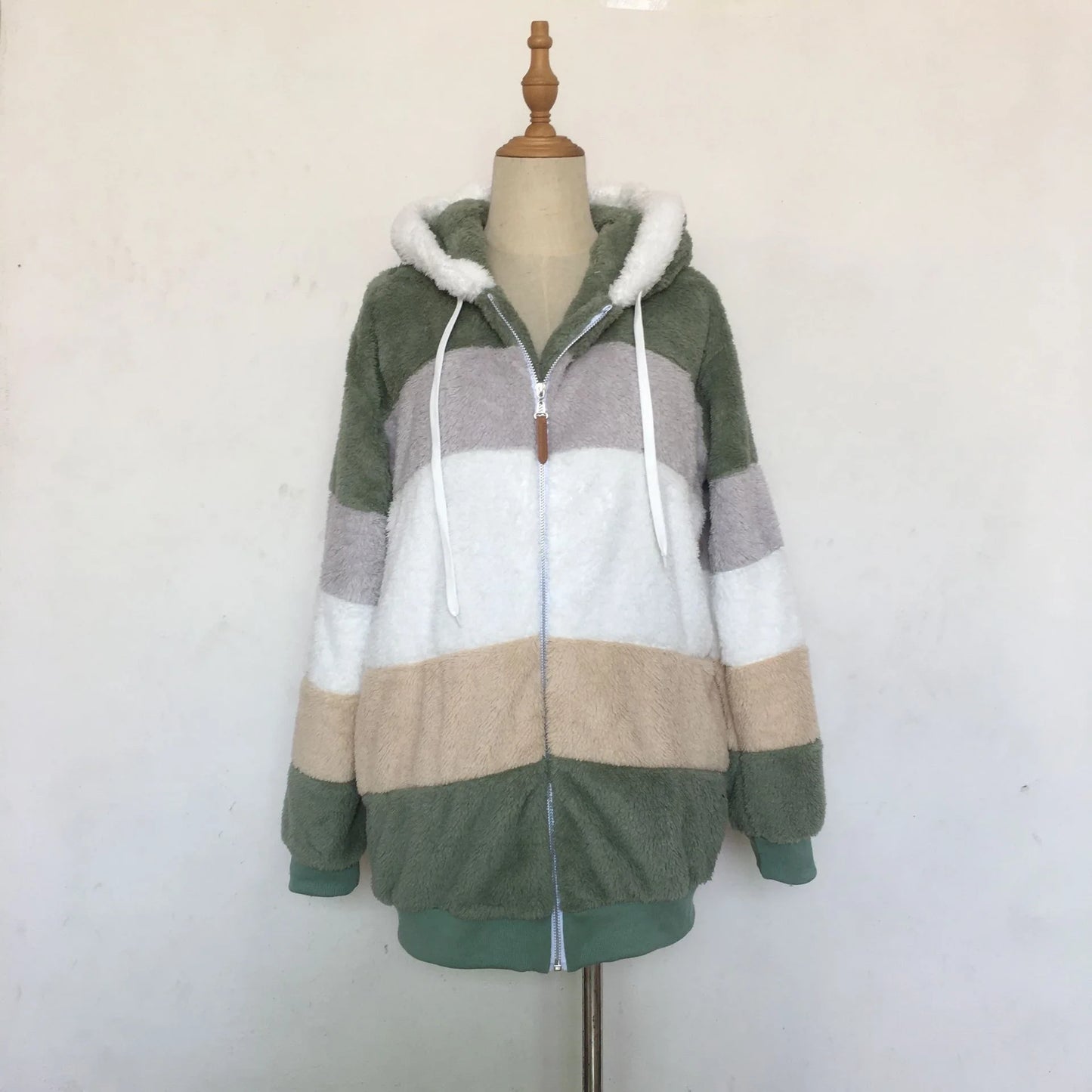 Übergroße Jacke für Frauen 2023 Neue Herbst Winter Warme Plüsch Tasche Mit Kapuze Streetwear Lose Dame Oberbekleidung Mantel Roupas Feminina