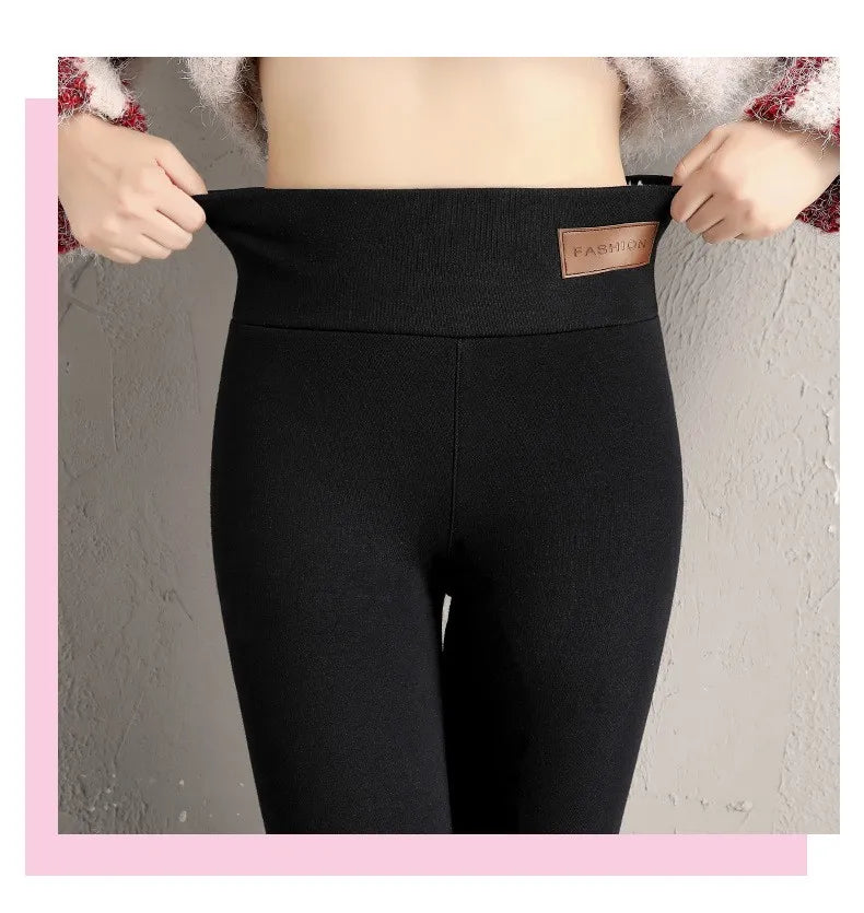Ultra dicke Imitation Lamm Kaschmir künstliche Samt Leggings, Winter Plüsch verdickte hoch taillierte lange Hosen, warme Hosen
