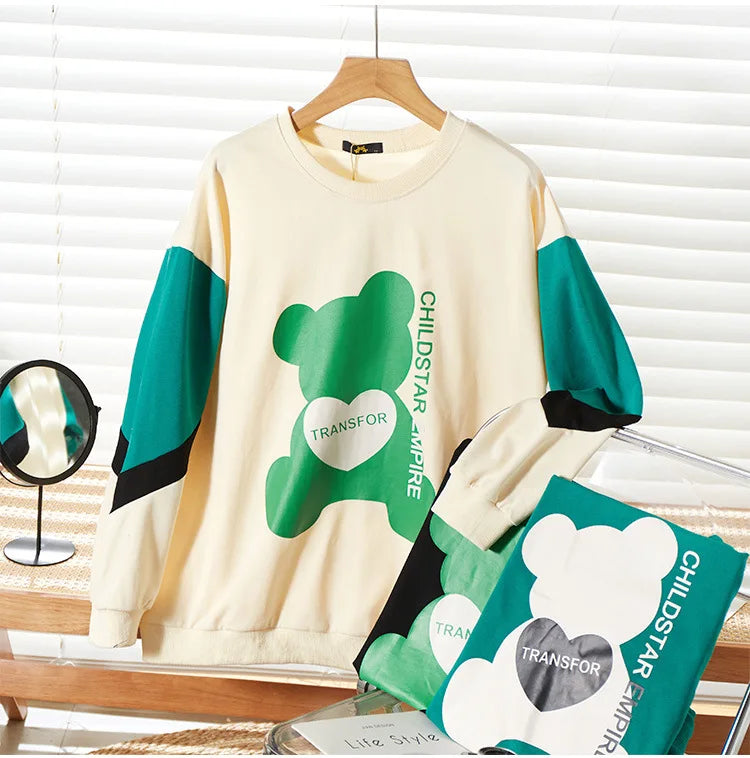 150Kg Plus Größe frauen Fehlschlag 157 Frühling Lose Langarm Rundhals Gedruckt Casual Sweatshirt 6XL 7XL 8XL 9XL 10XL 3-Farben