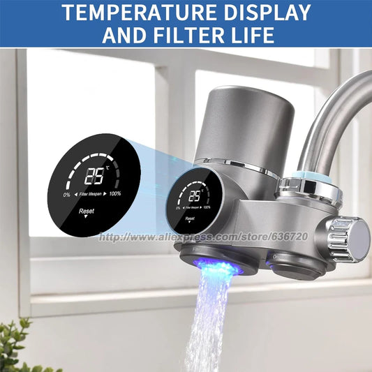 Faucet Mount Water Filter,with UV Light and LED Display Tap Water Purifier, Reduces Lead Chlorine Heavy Metals.
