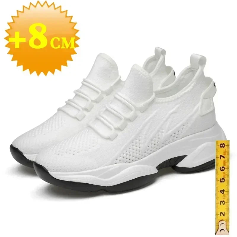 Zunehmende Herren-Turnschuhe, lässige Erhöhungsschuhe, 8 cm Höhenerhöhungsschuhe für den Sommer, atmungsaktive 6 cm Aufzugsschuhe