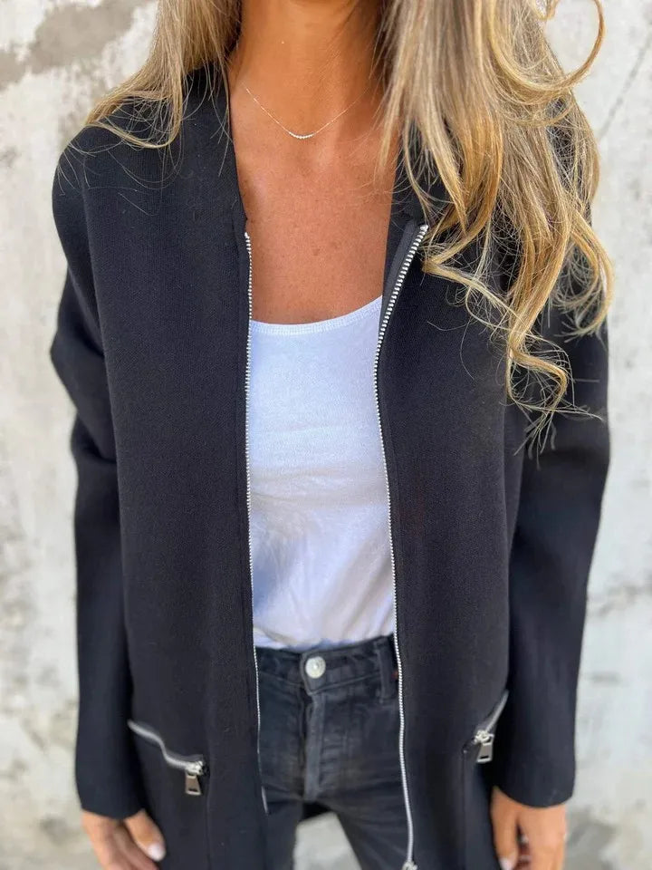 Herbst Winter Casual Zipper Mit Kapuze Jacke Frauen Langarm Strickjacke Mantel frauen Windjacke Beiläufige Gerade Jacken Rote Mäntel