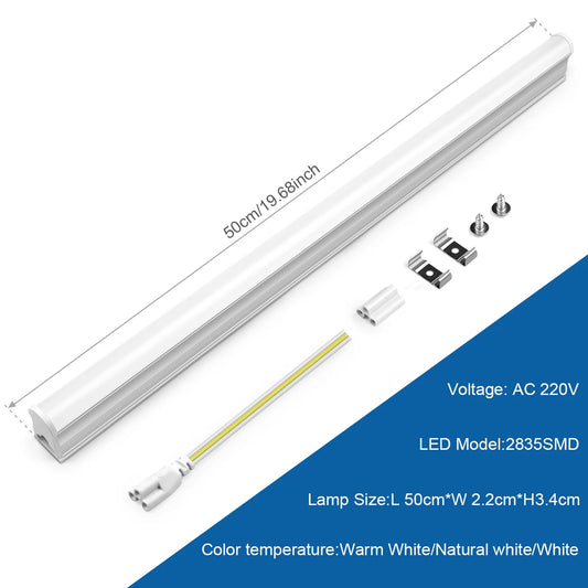 1 Piece LED Tute T5 tubo 3000K 4000K 6500K Garage Light Shop Ceiling Lighting for Workshop Tube LED Lamp 50cm 15W AC90-260V 220V.