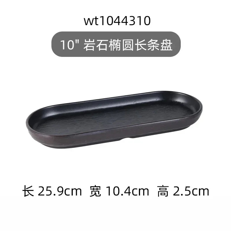 Hotpot Restaurant Melamine Tableware Black Frosted Dinner Plate Japanese Sushi Plates Not Easily Broken Snack Fruit Dishes