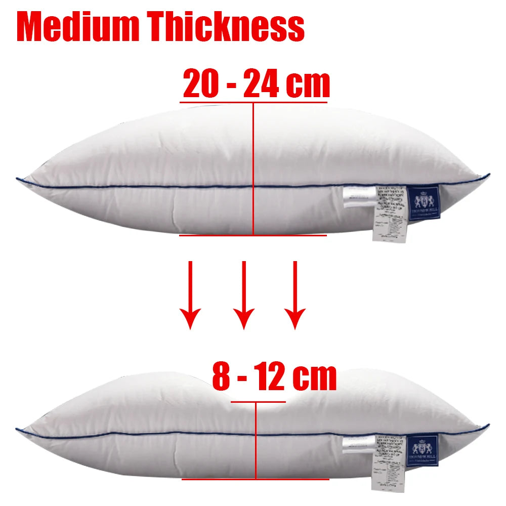 Down Pillow 100% Goose Down Feather Household Down Pillow Three layer down+feather+down pillow size height can be customized