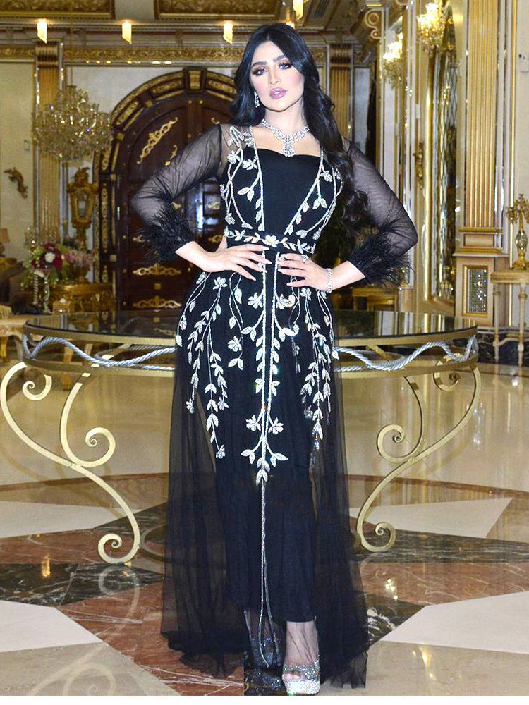 Indien Türkei Muslimischen Abaya Kleider Frauen Elegante Diamant Hochzeit Abend Party Kleid Spitze Gürtel Abaya Marokko Kaftan Robe