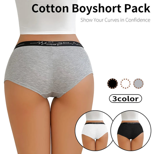 Ladies Solid color boxers Briefs Comfortable Female Underwear Sporty Style Casual Sexy Panties for Women S-XL.