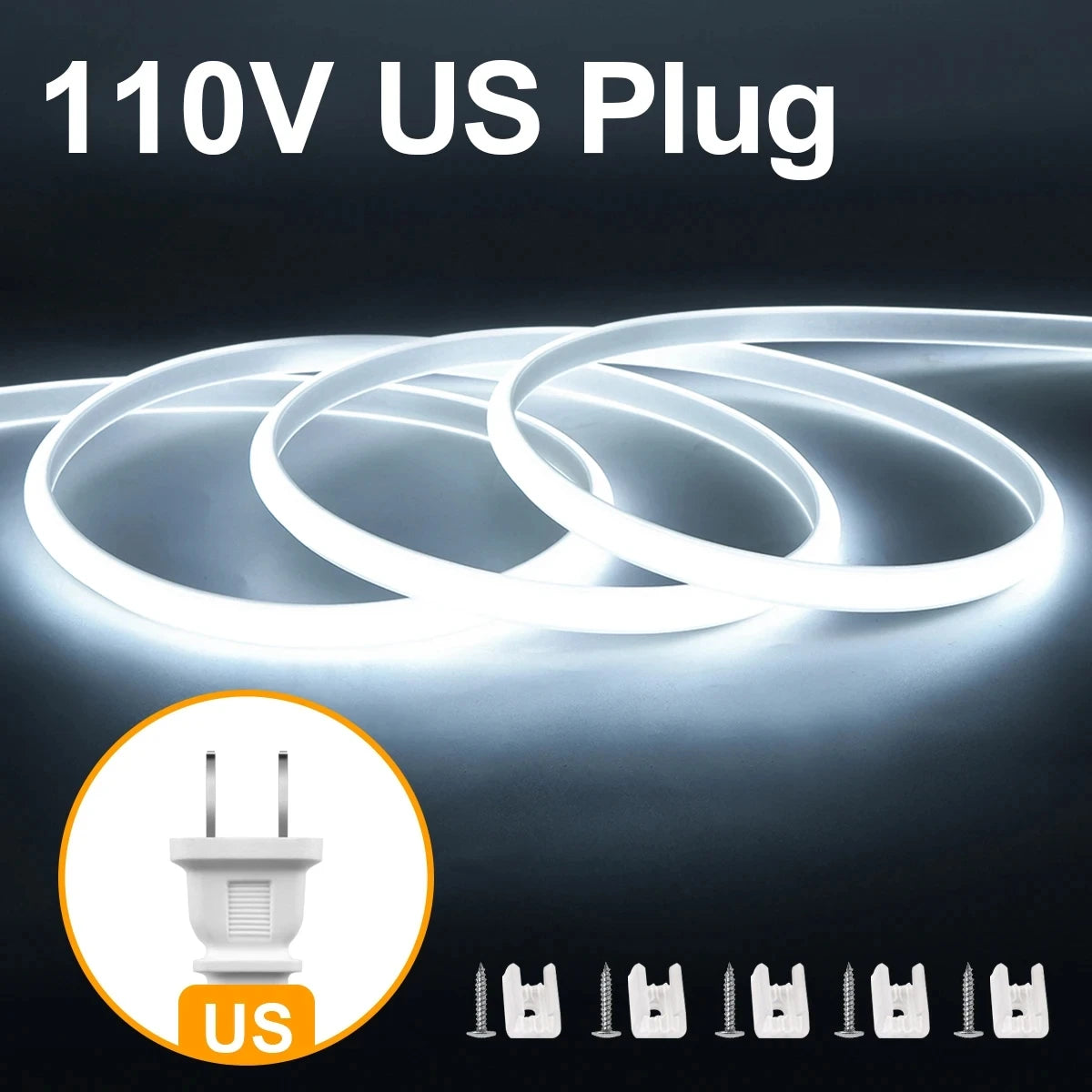 35M 30M 10M 5M 3M 110V 220V Super Helle COB LED Streifen mit Schalter FOB LED Band Band EU UNS Stecker Neon Lichter Für Outdoor Garten