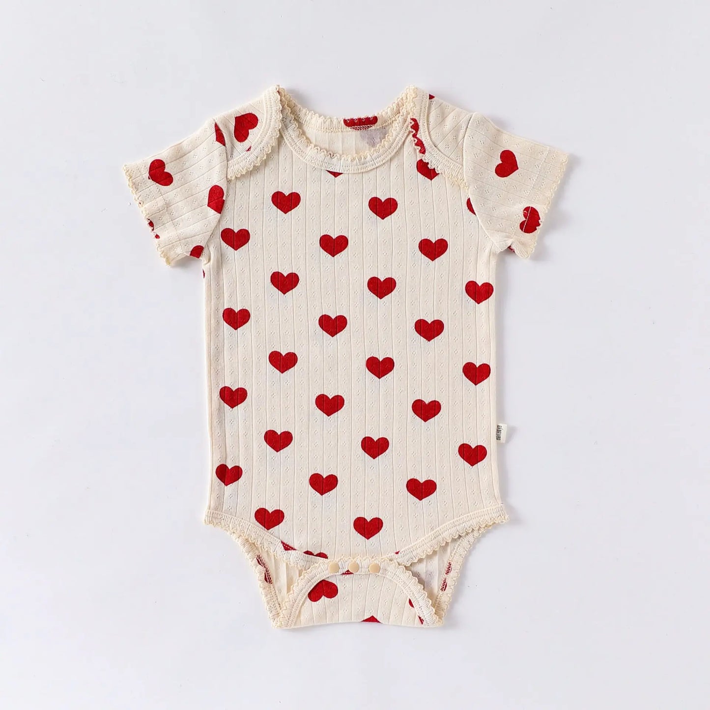 0-24M Baumwolle Baby Mädchen Strampler Herz Druck Nette Prinzessin Body Sommer Neugeborenen Kind Baby Kleidung Kurzarm outfit