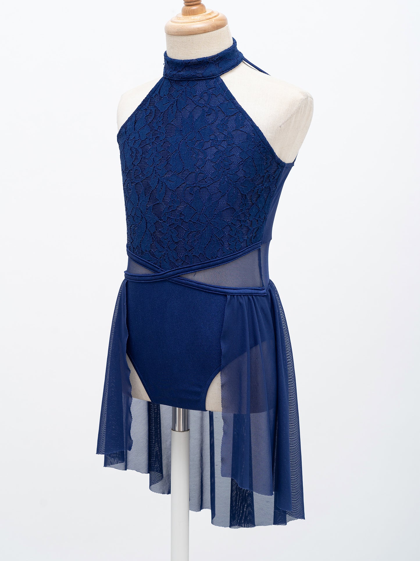 Mädchen Ballett Gymnastik Trikot lyrischen Tanz kleid ärmellose florale Spitze Tutu Tanz kleidung für Eiskunstlauf Bühnen performance