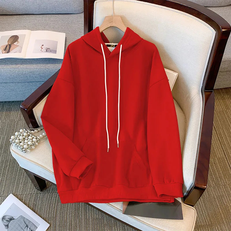 Plus Size Damen-Büste, 160 Herbst-Winter-Kapuzen-Sweatshirt, neun Farben, lockeres Langarm-Top, Lare-Größe 6XL, 7XL, 8XL, 9XL, 150 kg