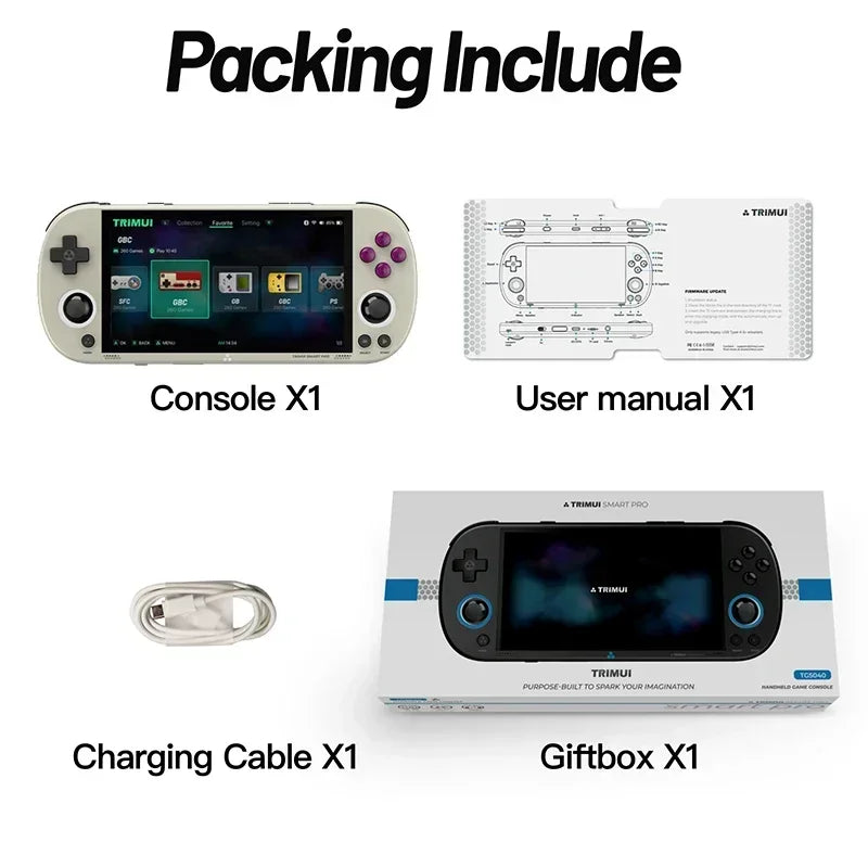 Trimui Smart Pro Handheld Game Console 4.96''IPS Screen Video Game Console Linux SystemRetro Video Game Consoles Birthday Gifts.