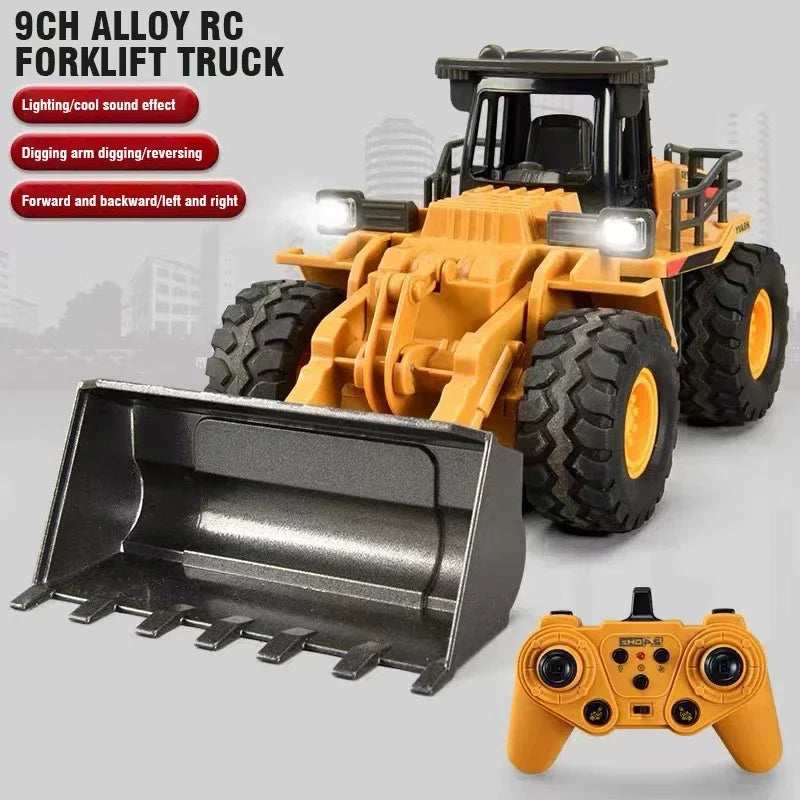 9Ch Rc Car 2.4G Remote Controlled Multi-Functional Dump Truck Bulldozer Excavator Engineering Vehicle Kids Toys for Boys Gifts.