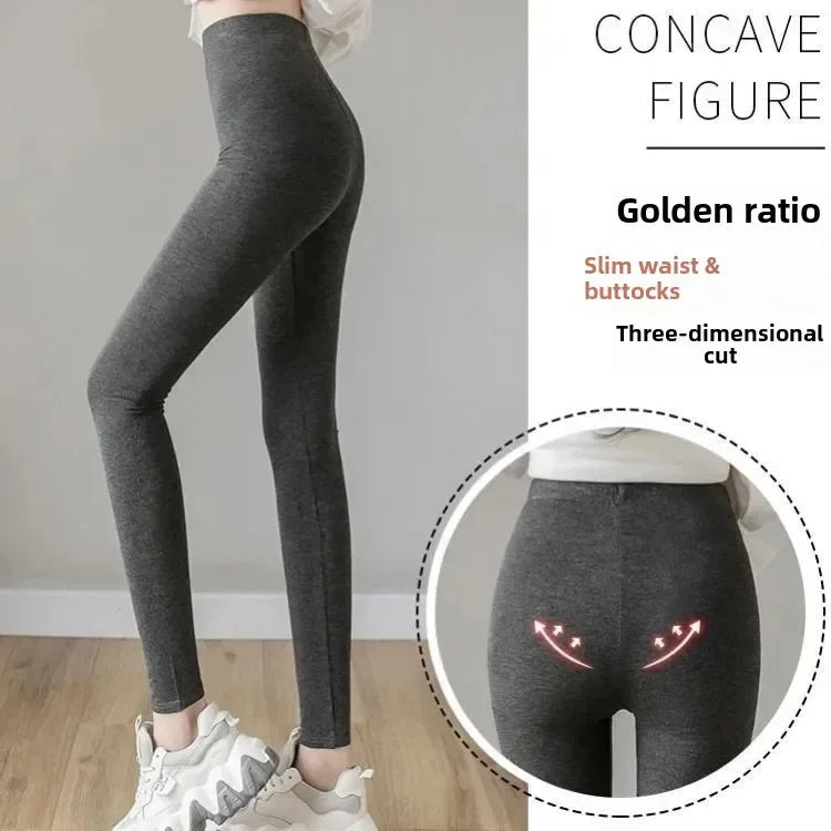 Hoch taillierte, dünne Leggings aus Modal-Baumwolle, Übergröße, Sicherheitshose, elastische Oberbekleidung, Leggings mit mittlerer Taille für Damen