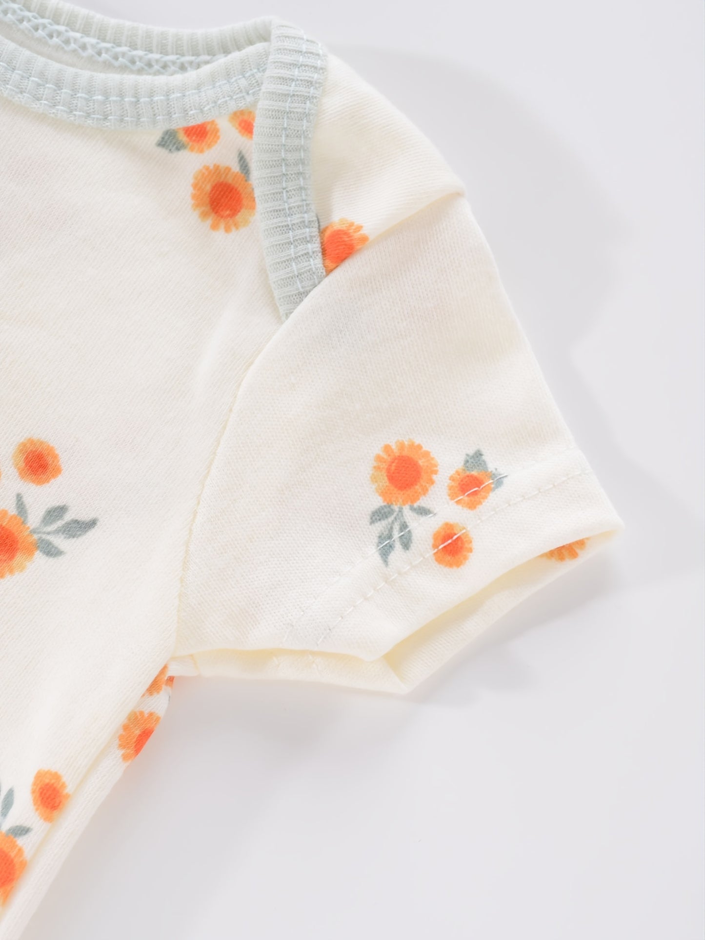 4PCS Neugeborenen Strampler Kurzarm Rundhals Cartoon Tier Blumen Drucken Body Onesies Für Baby Jungen Und Mädchen Kleidung