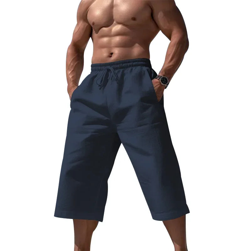 Grenzüberschreitende Sommer-lose und atmungsaktive Capri-Hose, Herrenmode, lässige, atmungsaktive Shorts, Jogginghose für Herren